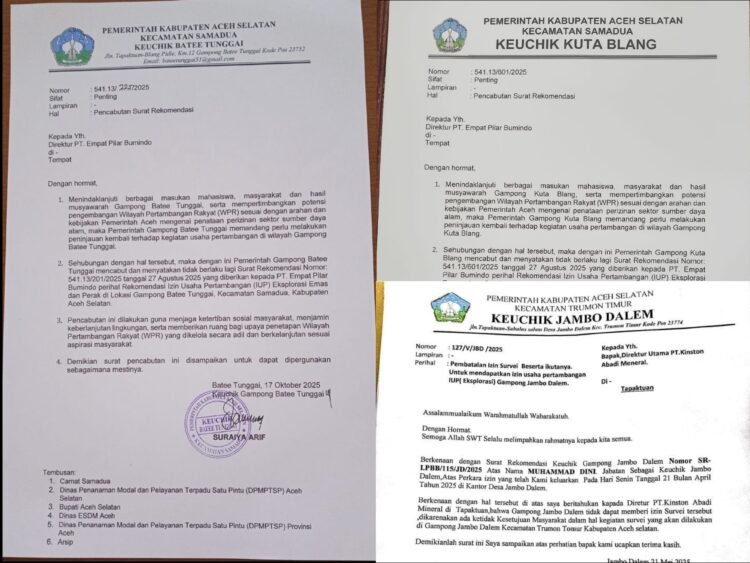 Sejumlah Keuchik di Aceh Selatan Menolak Perusahaan Tambang, Dukung Tambang Rakyat