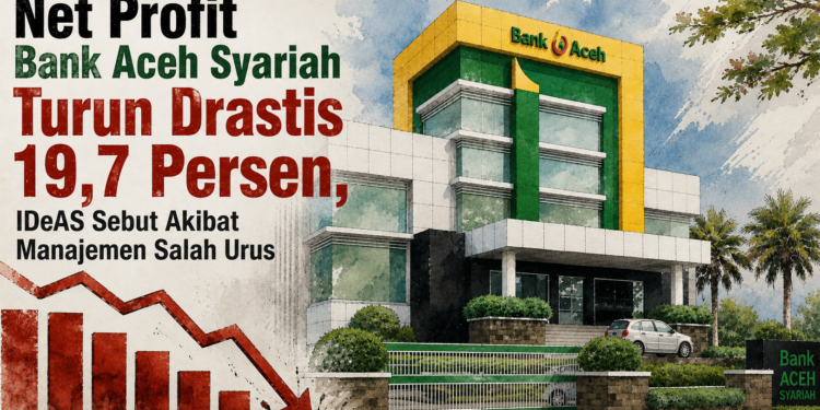 Net Profit Bank Aceh Syariah Turun Drastis 19,7 Persen, IDeAS Sebut Akibat Manajemen Salah Urus