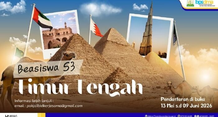 Pemerintah Aceh Buka Pendaftaran Beasiswa S3 Timur Tengah Tahun 2026