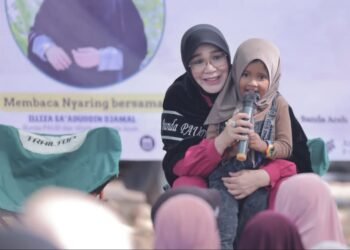 Hari Anak Nasional di Banda Aceh: Ratusan Anak Ikuti Kegiatan Baca Nyaring dan Dongeng