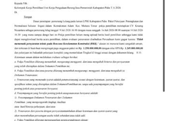 Proses Lelang Proyek Irigasi di Pidie Diduga Bermasalah, Berita Acara Hasil Pemilihan Tidak Diunggah