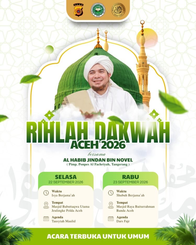 Habib Jindan Ke Aceh Akhir September Dalam Rangka Rihlah Dakwah Aceh 2026, Berikut Profilnya