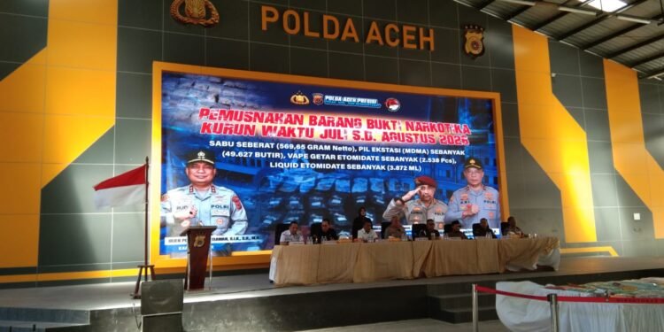 Polda Aceh Musnahkan Barang Bukti Narkotika, Waspadai Modus Baru Vape Getar Etomidate